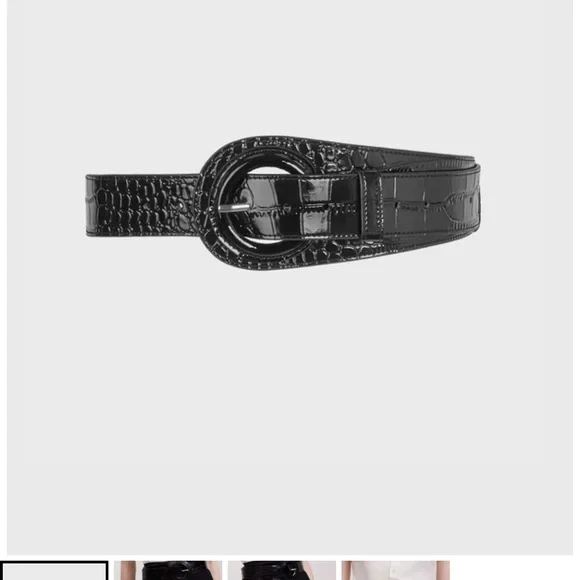 Anne Fontaine Maldivia black croc embossed belt - Picture 5 of 10